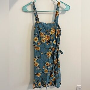 Xhilaration teal floral mini dress